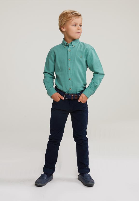 Custom Fit Cotton Shirt Newland - Vert