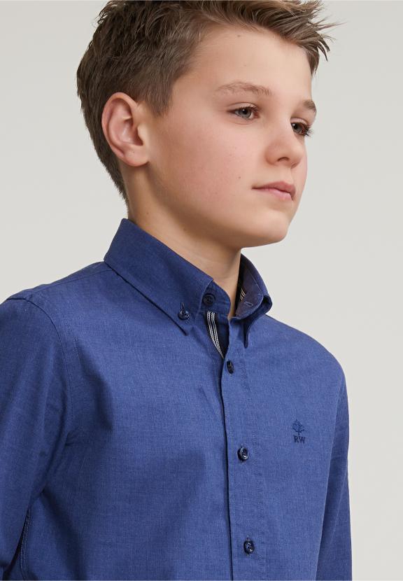 Custom Fit Uni Shirt Blue - Bleu