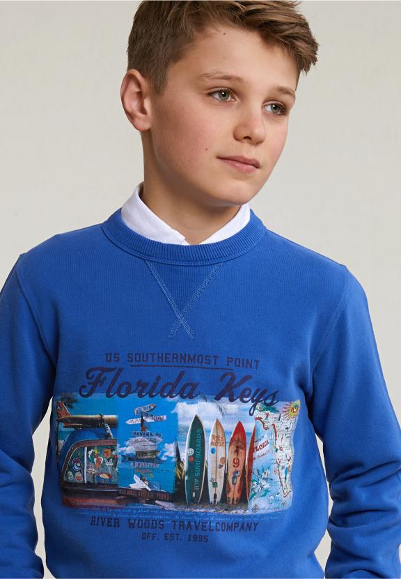 Fantasy Crew Neck Sweater Blueberry - Bleu