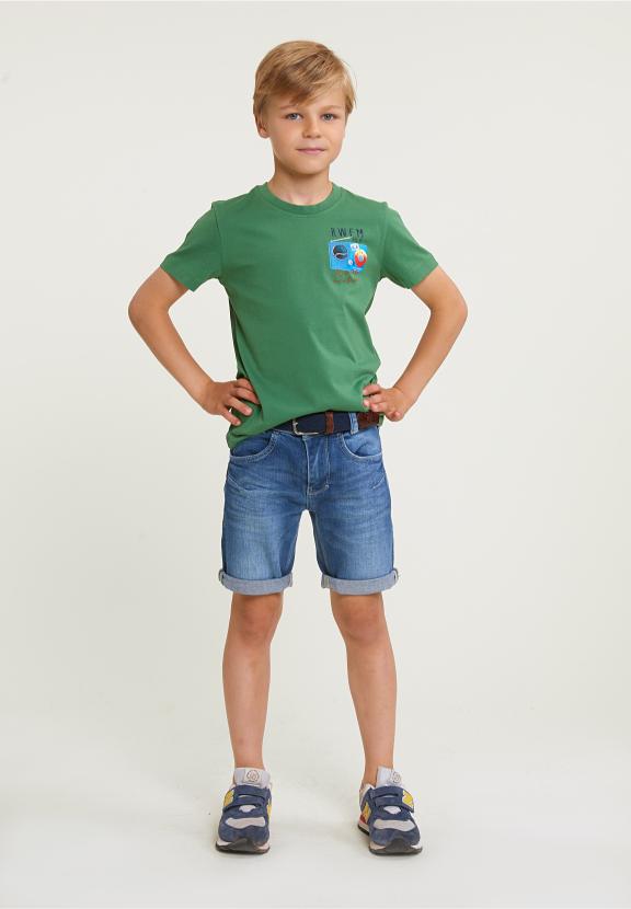 Normal Fit Basic T-Shirt Short Sleeves Belize Green - Vert
