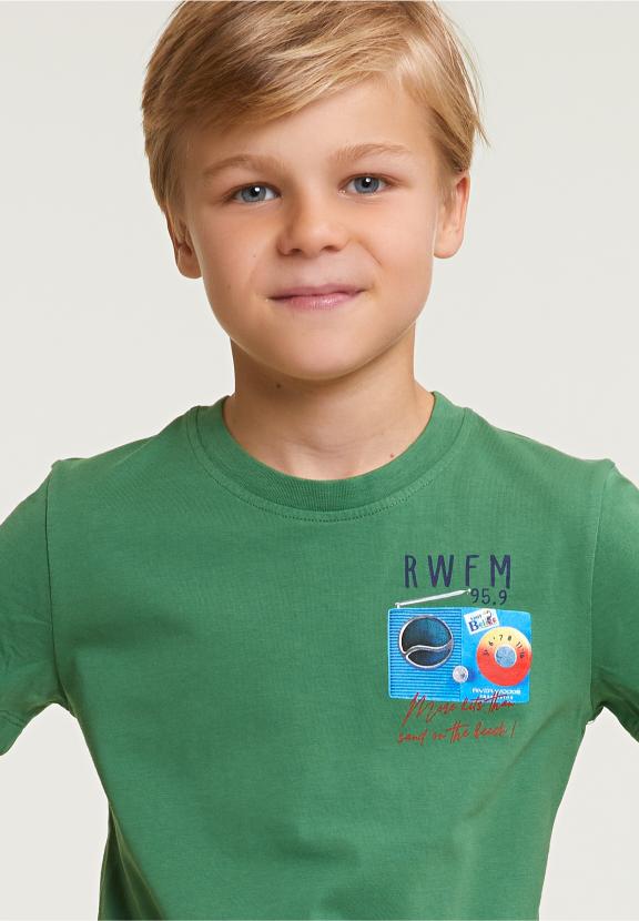 Normal Fit Basic T-Shirt Short Sleeves Belize Green - Vert