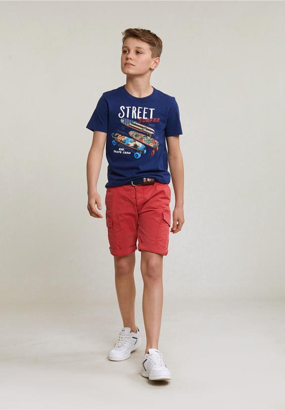 Normal Fit Basic T-Shirt Short Sleeves Saphire Mix - Bleu
