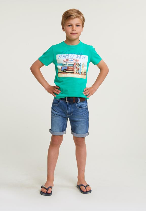 Normal Fit Basic T-Shirt Short Sleeves Jungle - Vert