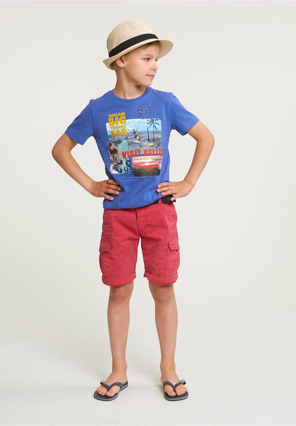 Normal Fit Basic T-Shirt Short Sleeves Hamptons Blue Mix - Bleu