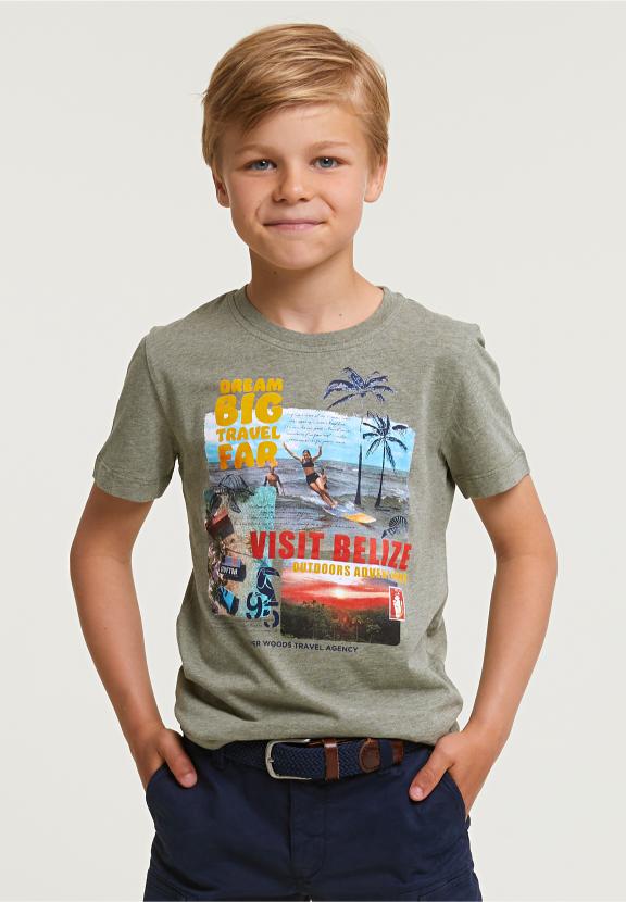 Normal Fit Basic T-Shirt Short Sleeves Safari Mix - Khaki