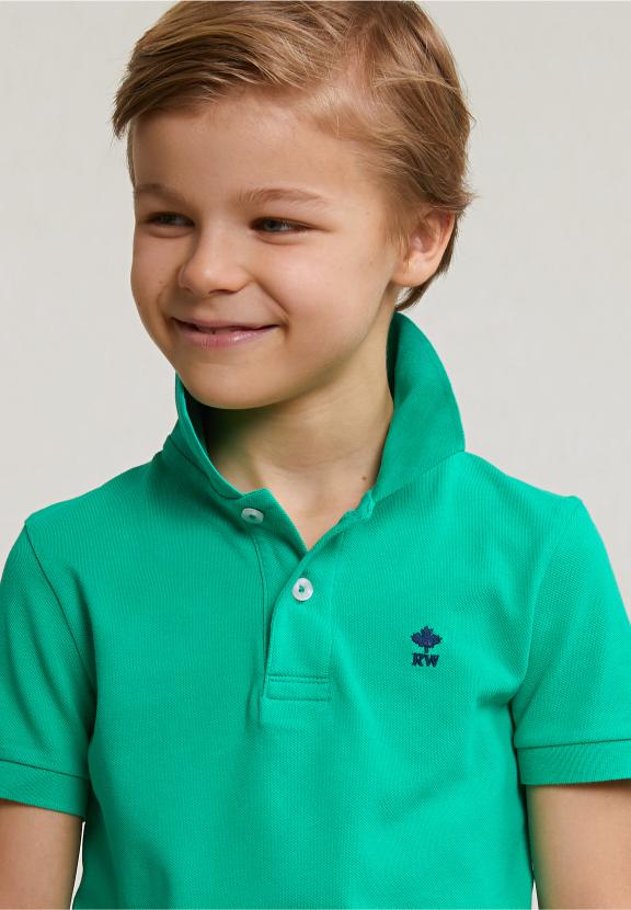 Custom Fit Cotton Basic Stretch Polo Jungle Green - Vert