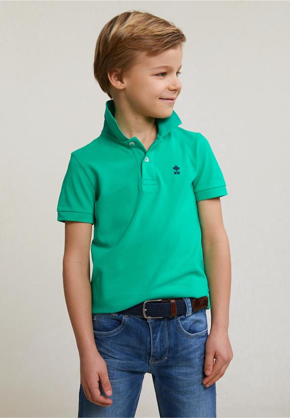 Custom Fit Cotton Basic Stretch Polo Jungle Green - Vert