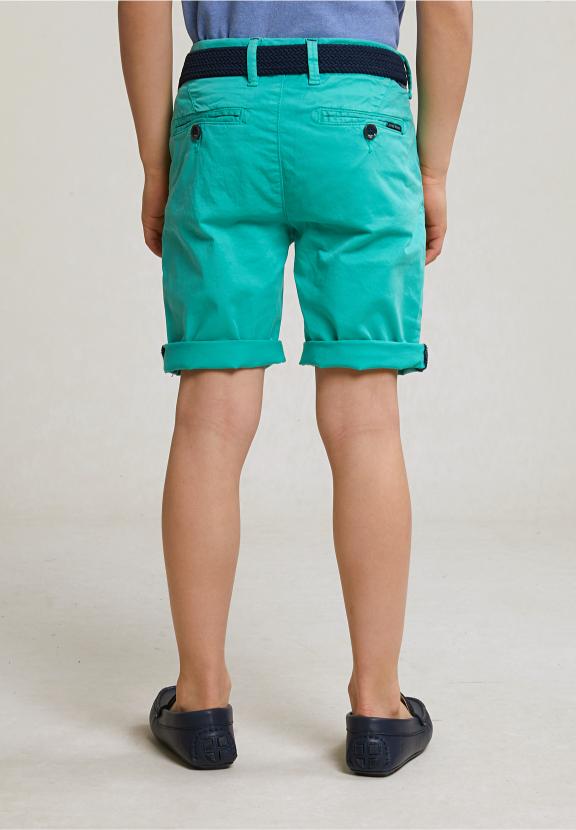 Cotton Basic Chino Short Stretch Moscow Mule - Vert