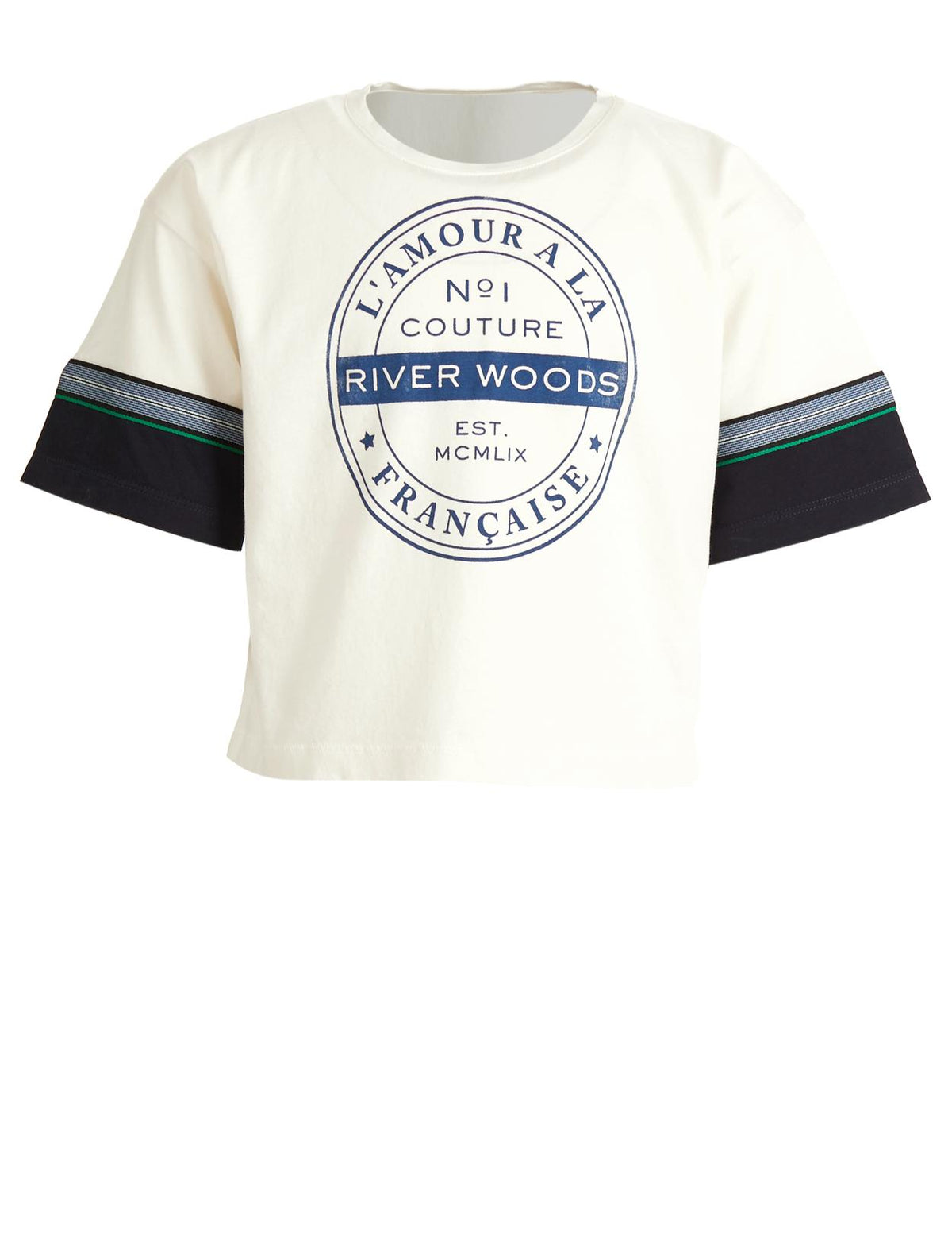 Loose Striped T-Shirt In White - Blanc