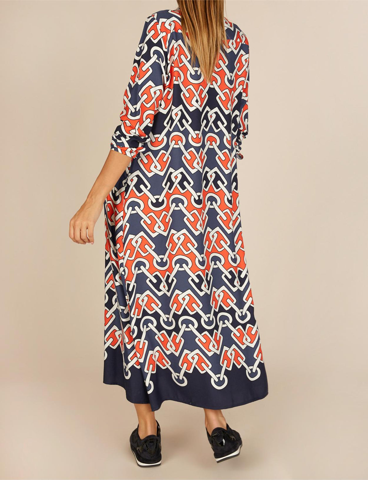 Long Viscose Dress In Multi - Multi