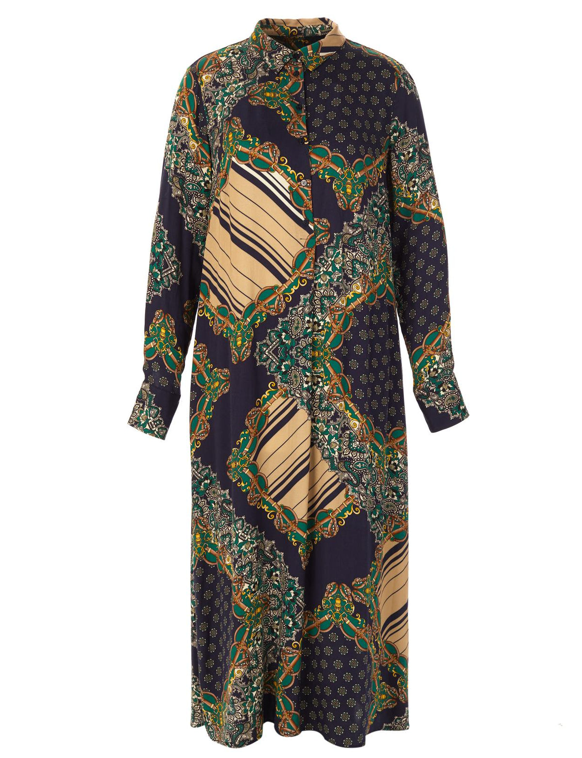 Long Viscose Dress In Blue - Bleu