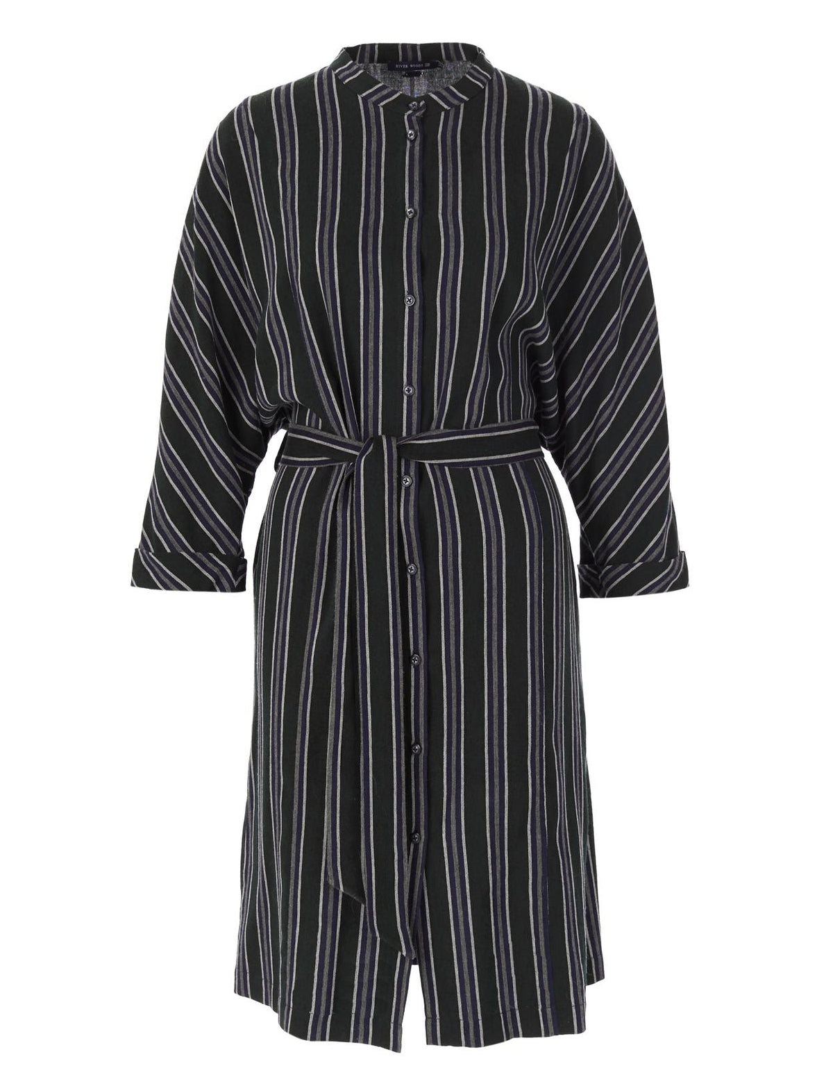 Kimono Sleeve Shirt Dress In Green - Vert