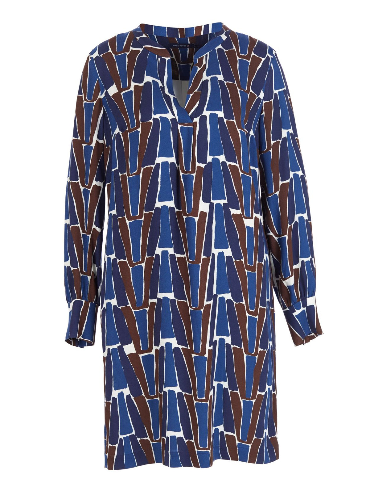 Femme Robe En Viscose Imprimée En Bleu - W