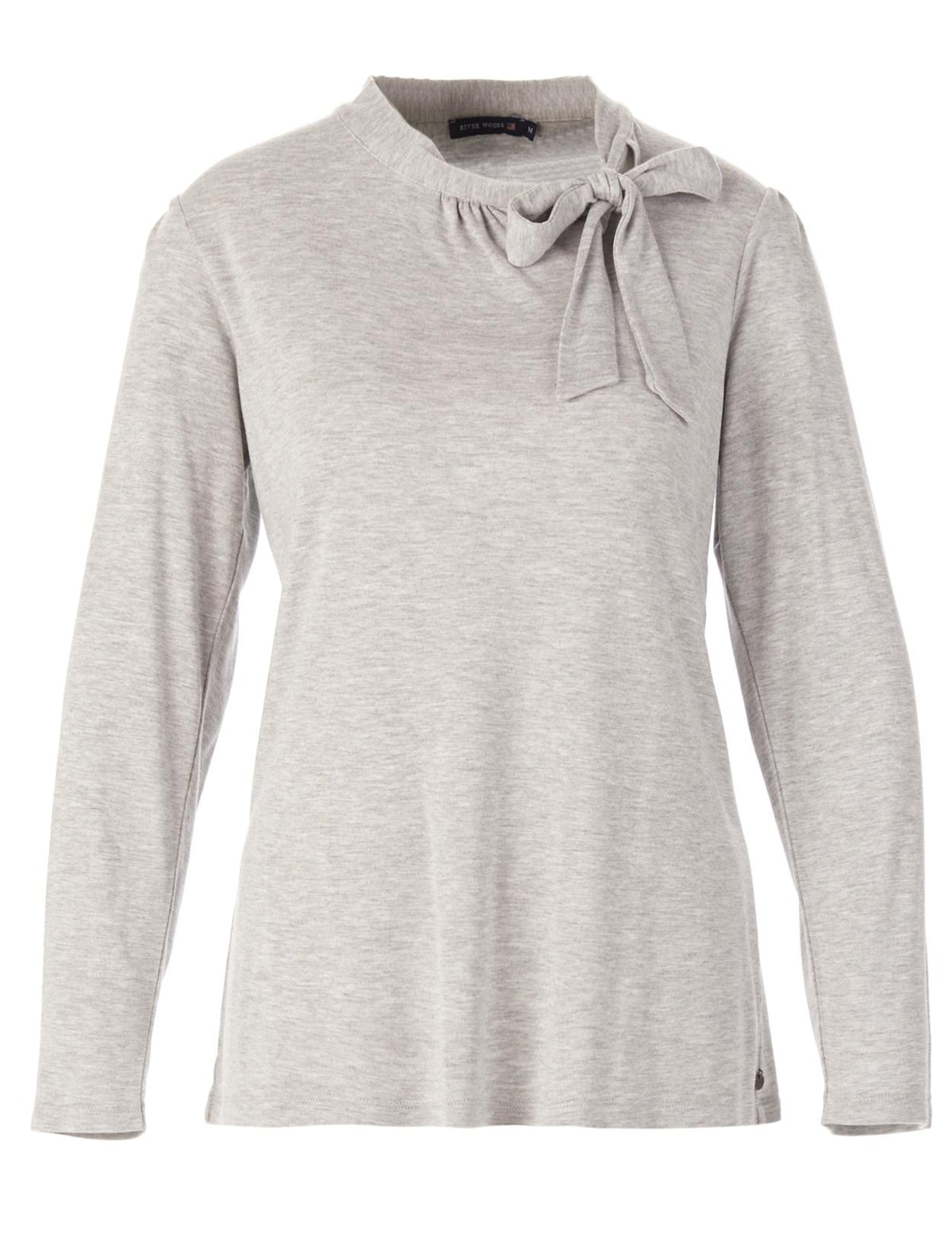 T-Shirt With Bow In Grey - Gris