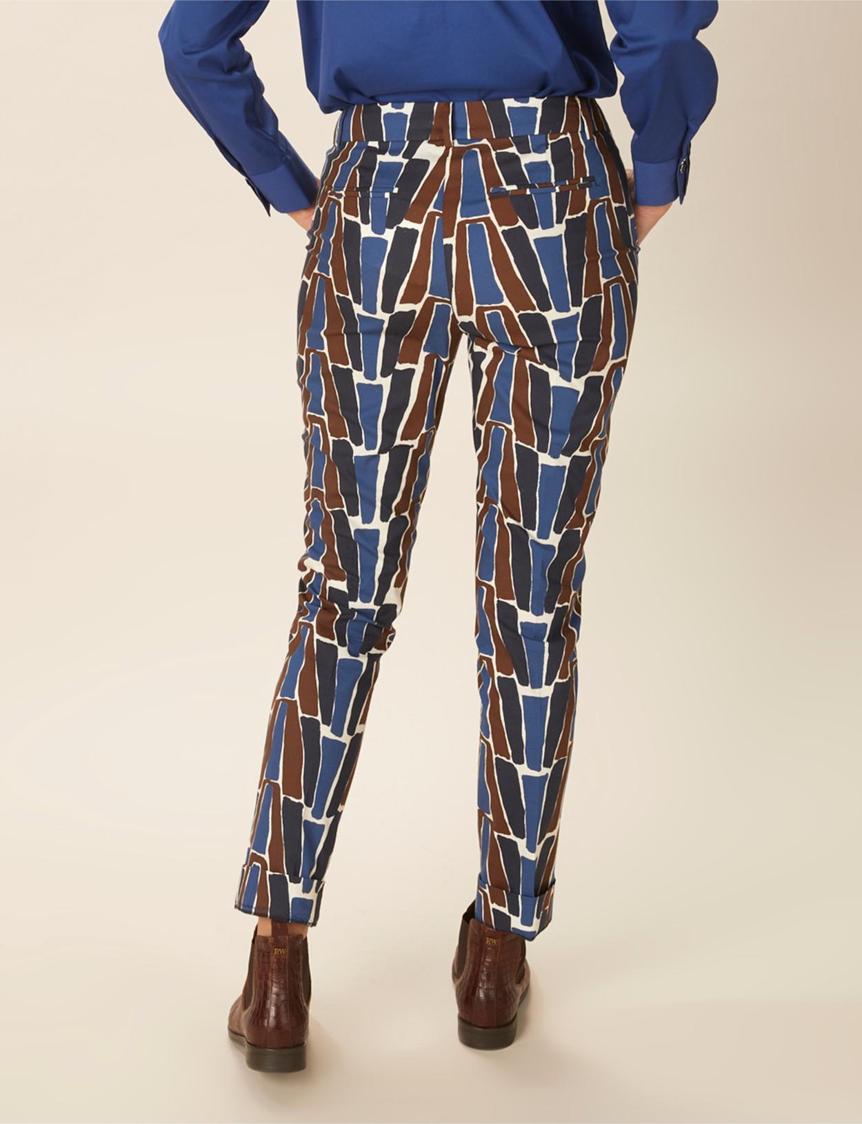 Cotton Chino Pants In Blue - Bleu