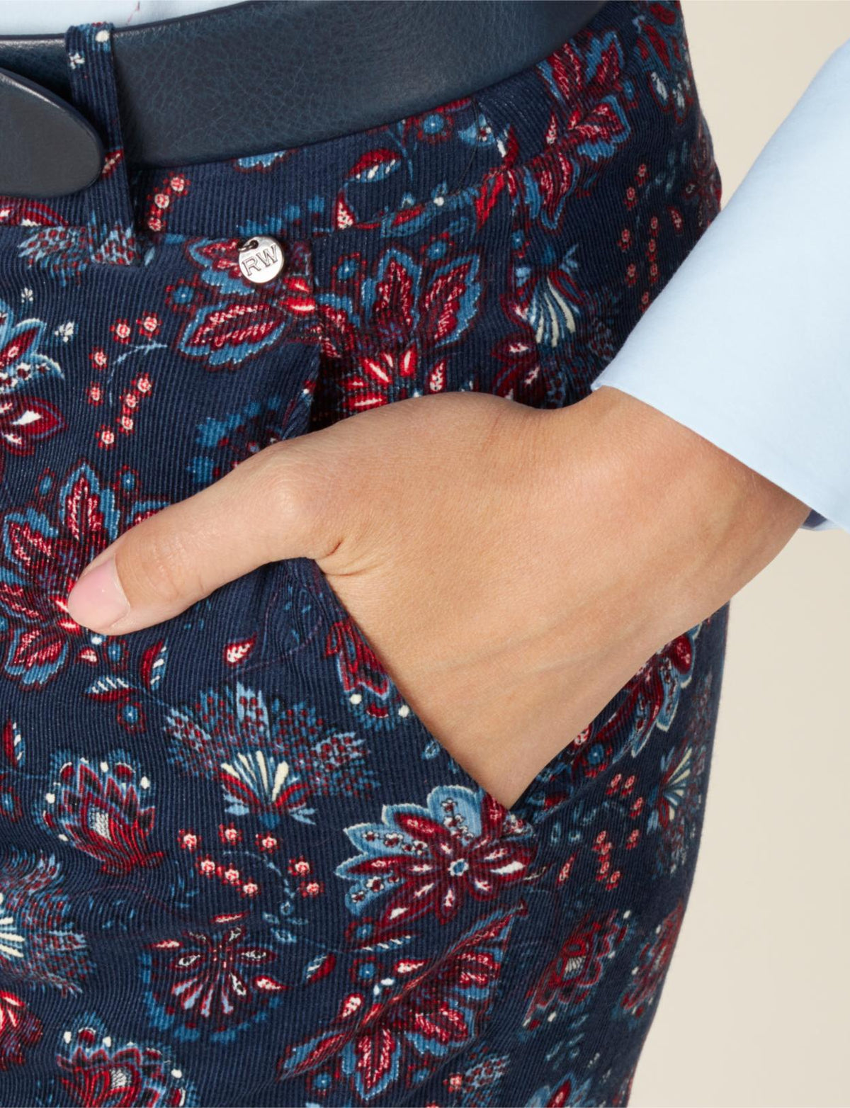 Cotton Chino Pants In Blue - Bleu