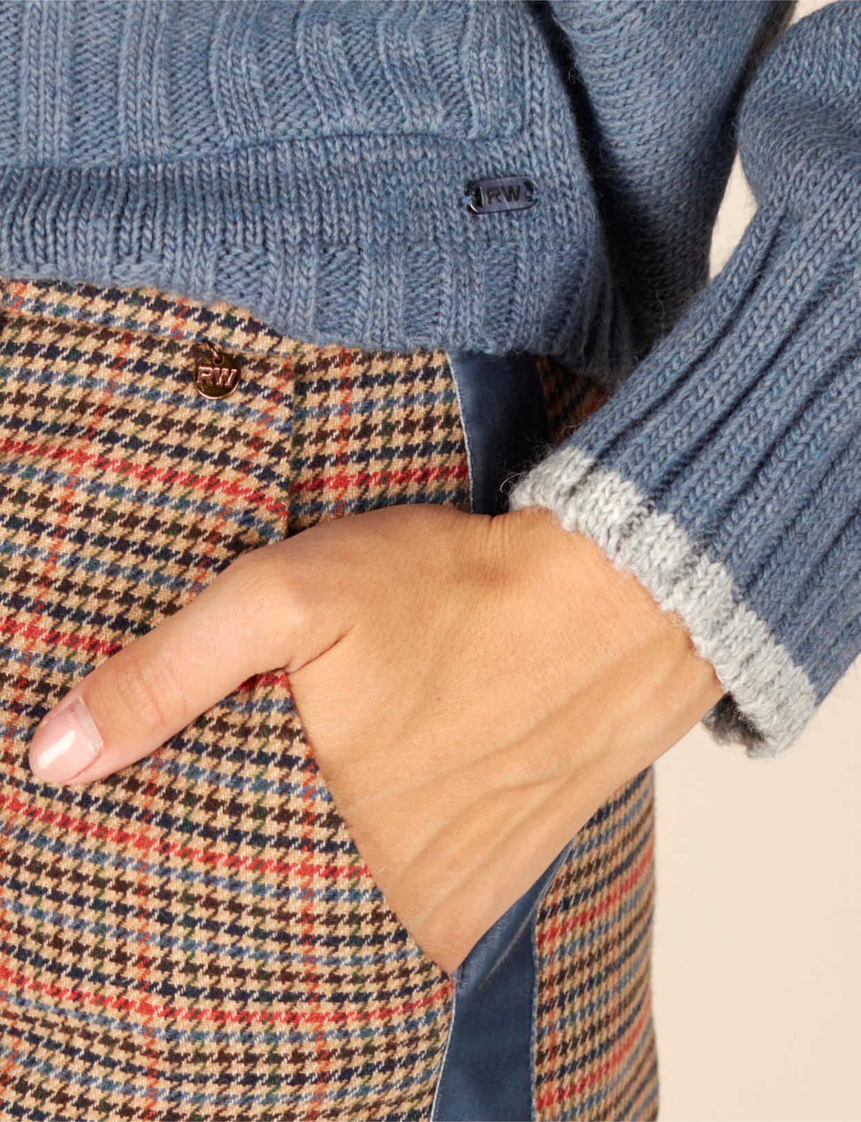 Wide Checkered Pants In Blue - Bleu