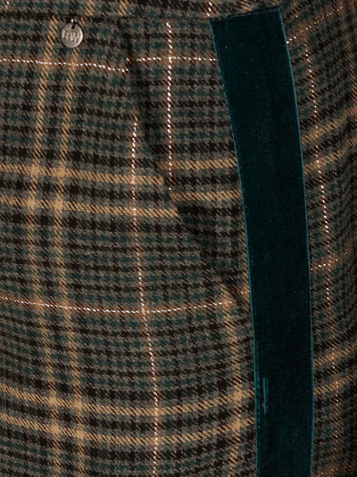 Wide Checkered Pants In Green - Vert