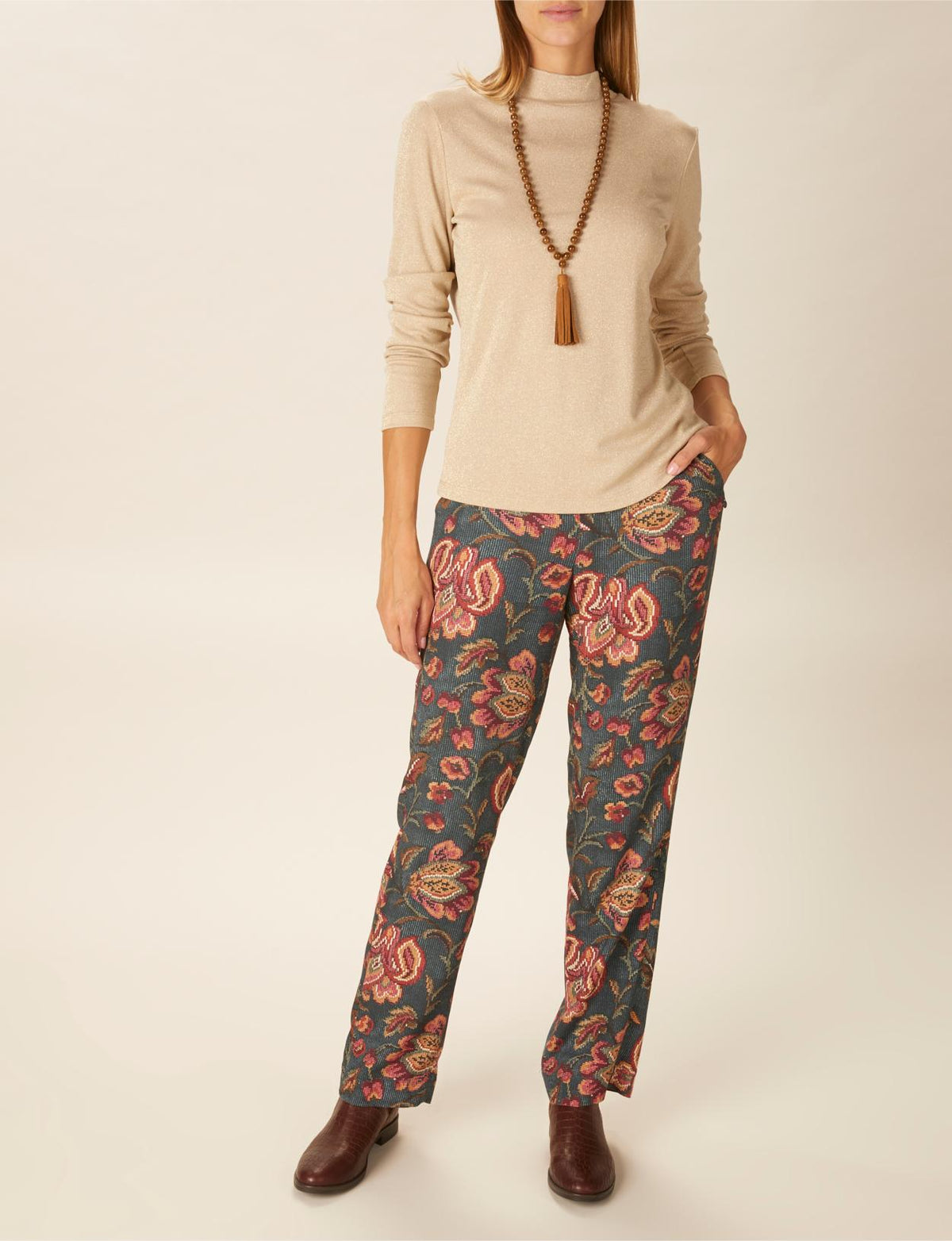 Viscose Pants In Green - Vert