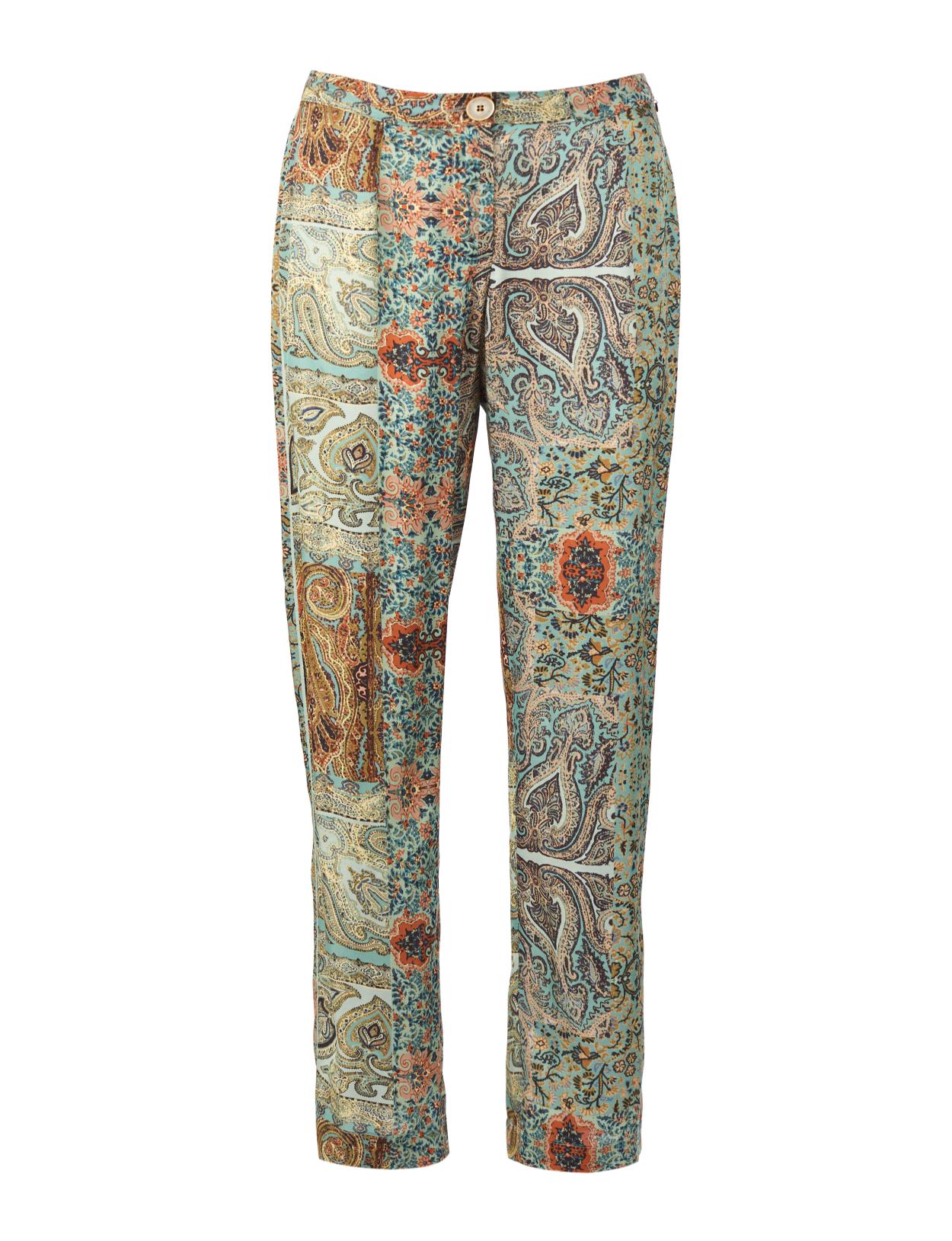 Straight Viscose Pants In Multi - Multi