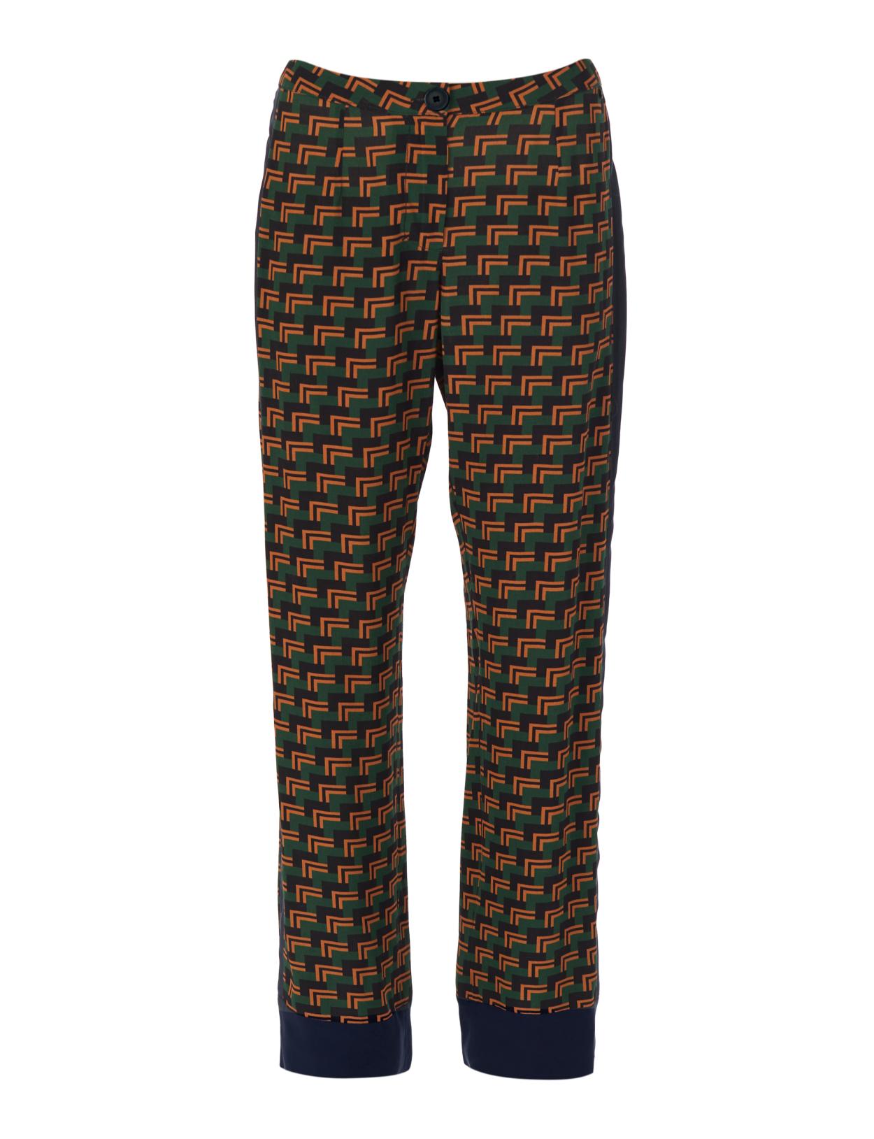 Straight Viscose Pants In Green - Vert