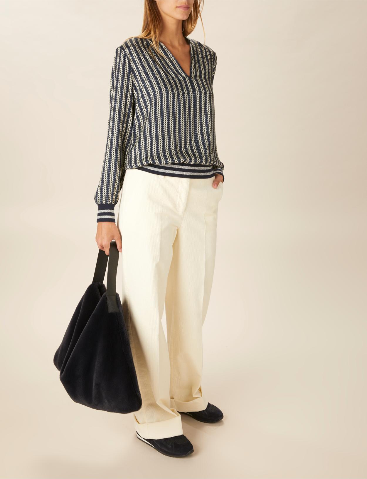 Viscose Popover Shirt In Blue - Bleu