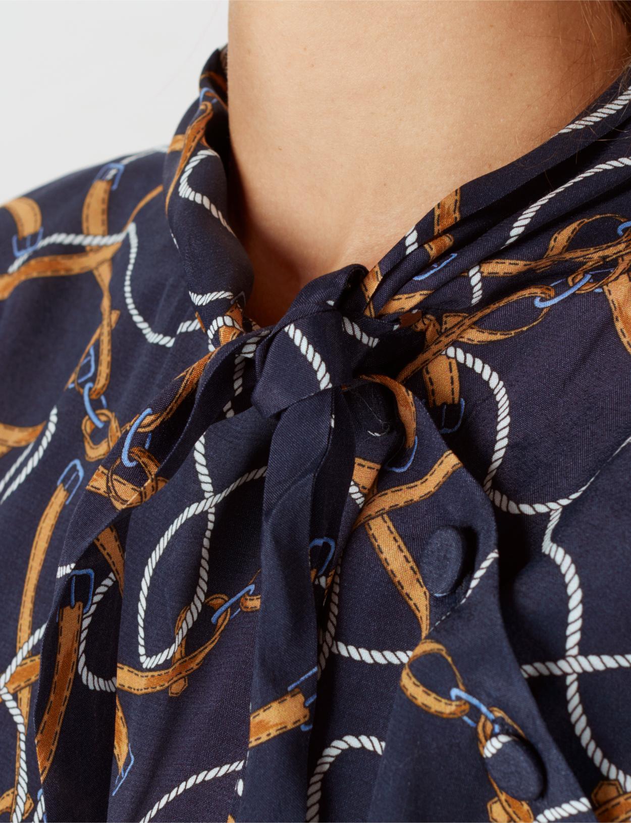 Chemisier en viscose bleu - W