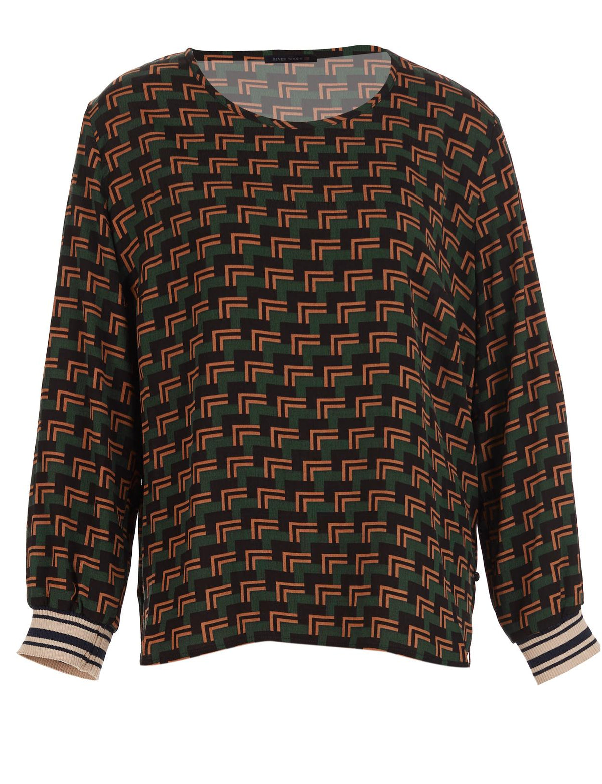 Patterned Popover Shirt In Green - Vert