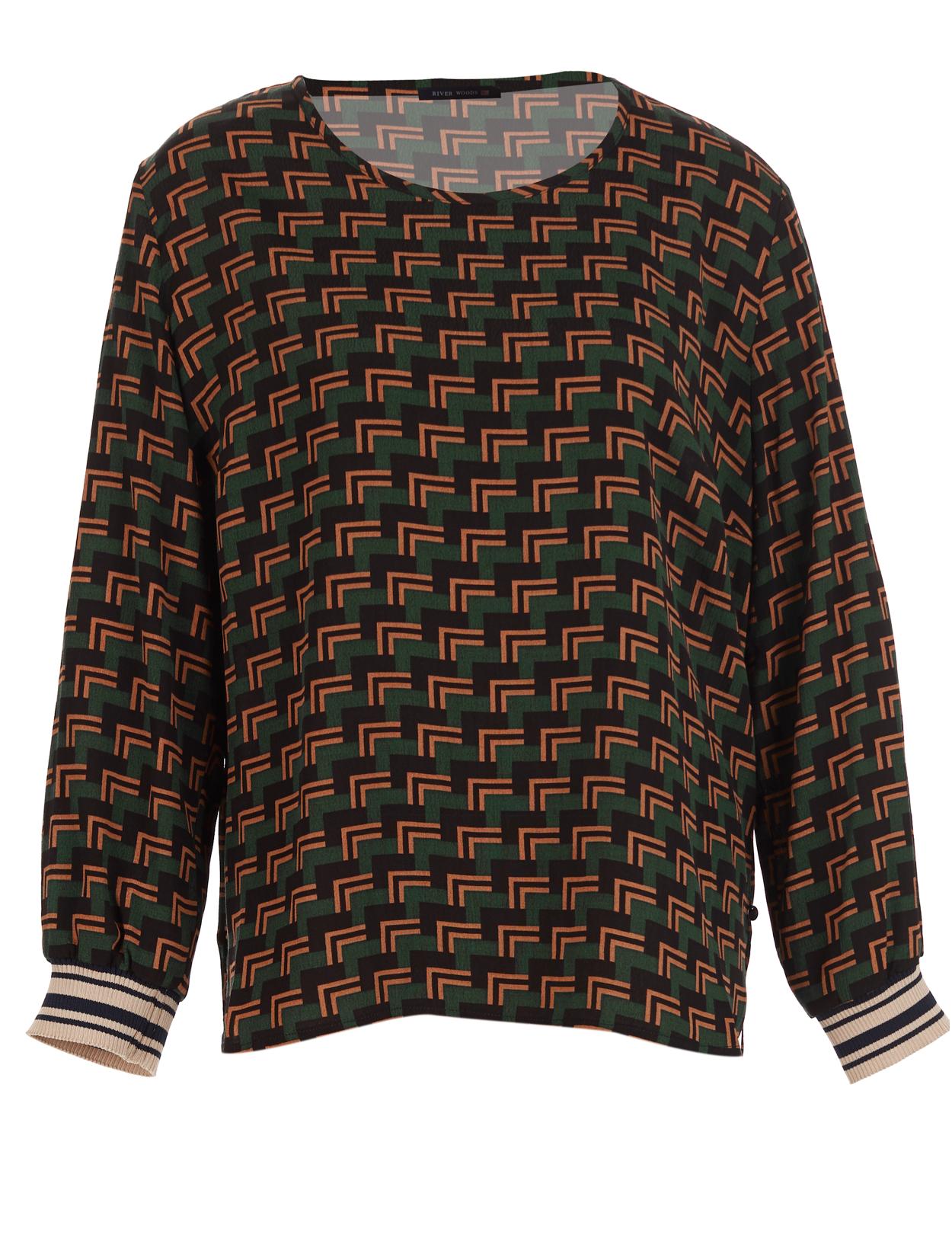 Patterned Popover Shirt In Green - Vert