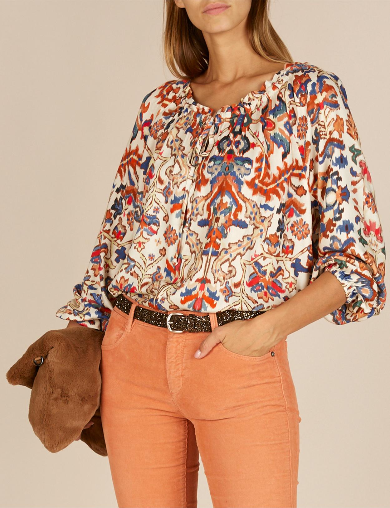 Popover Viscose Shirt In Multi - Multi