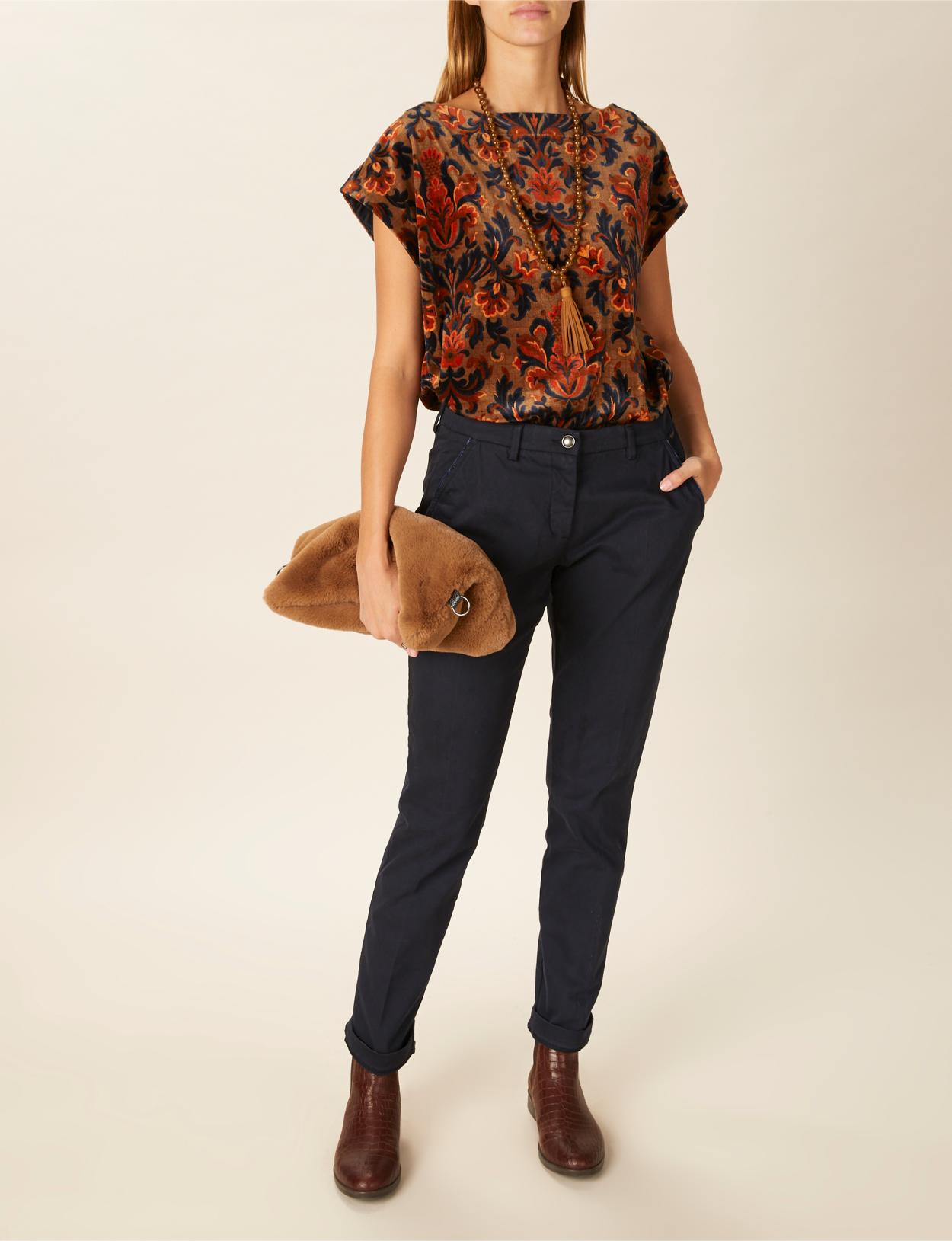 Velvet Feel Shirt In Brown - Marron