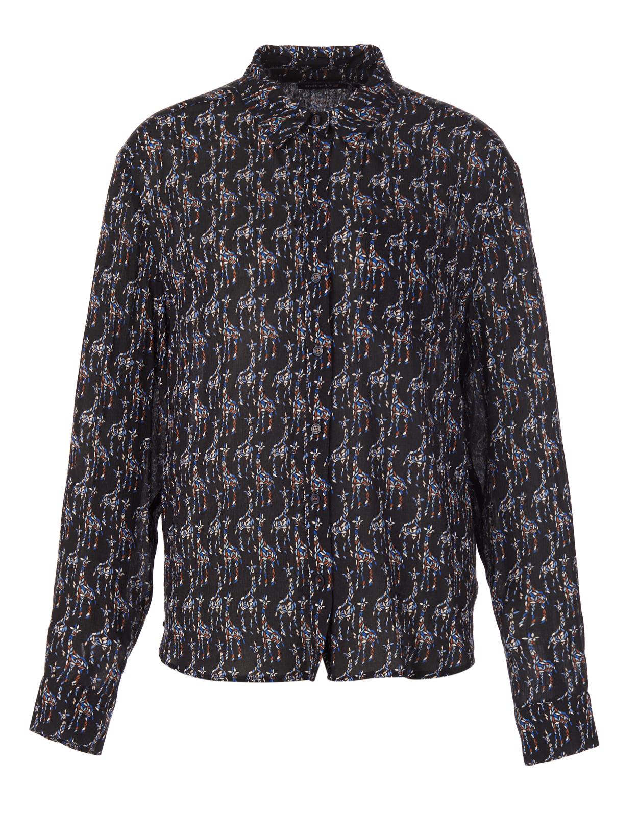 Oversized Shirt With Chest Pocket In Blue - Bleu