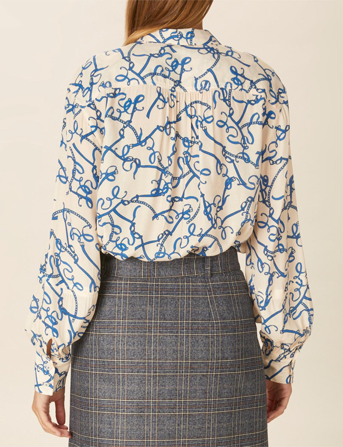 Oversized Balloon Sleeve Shirt In White - Blanc