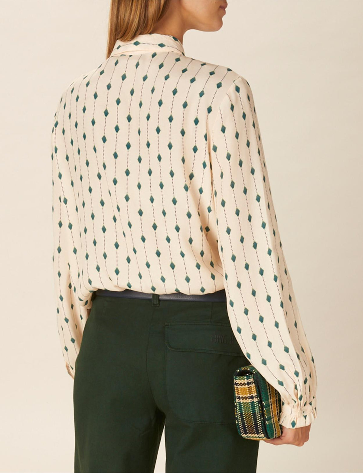 Viscose Tie Shirt In White - Blanc