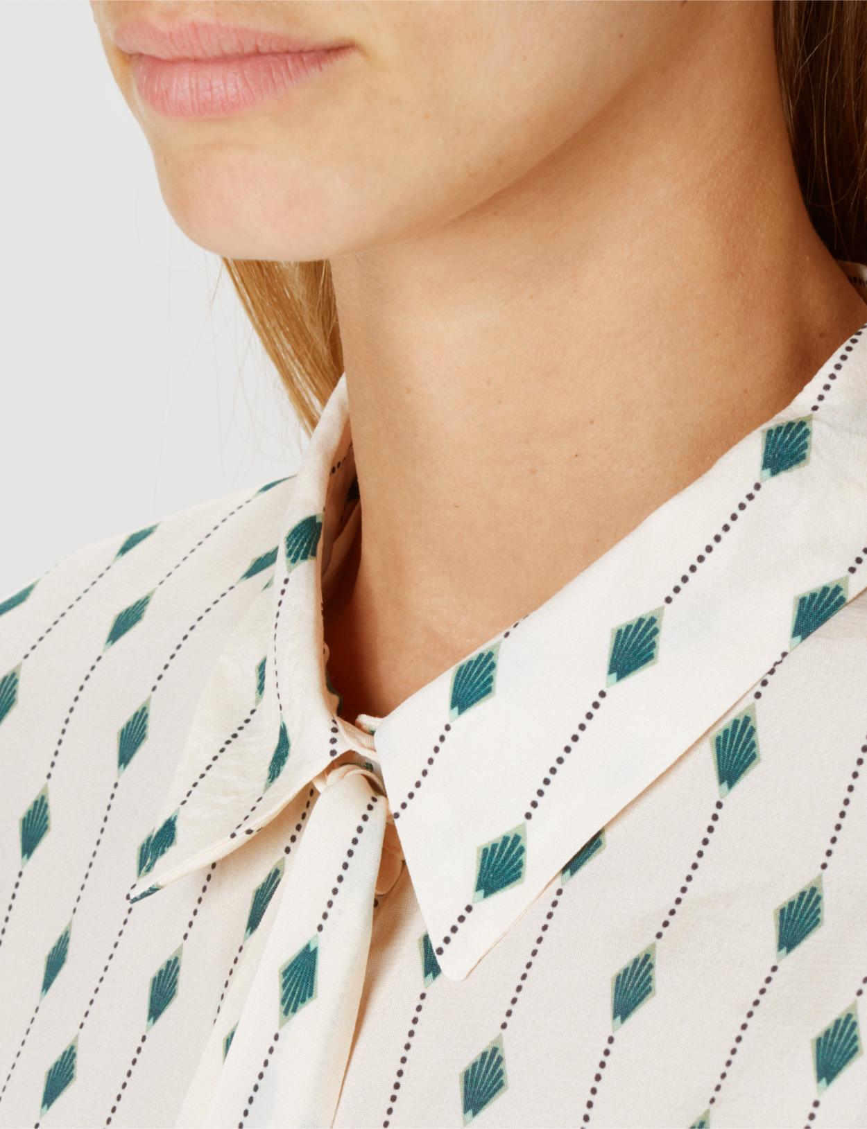 Viscose Tie Shirt In White - Blanc