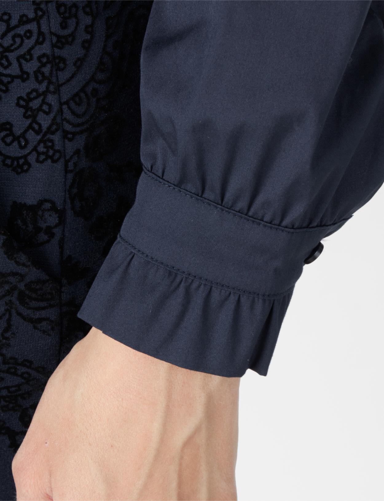 Cotton Bow Tie Shirt In Blue - Bleu