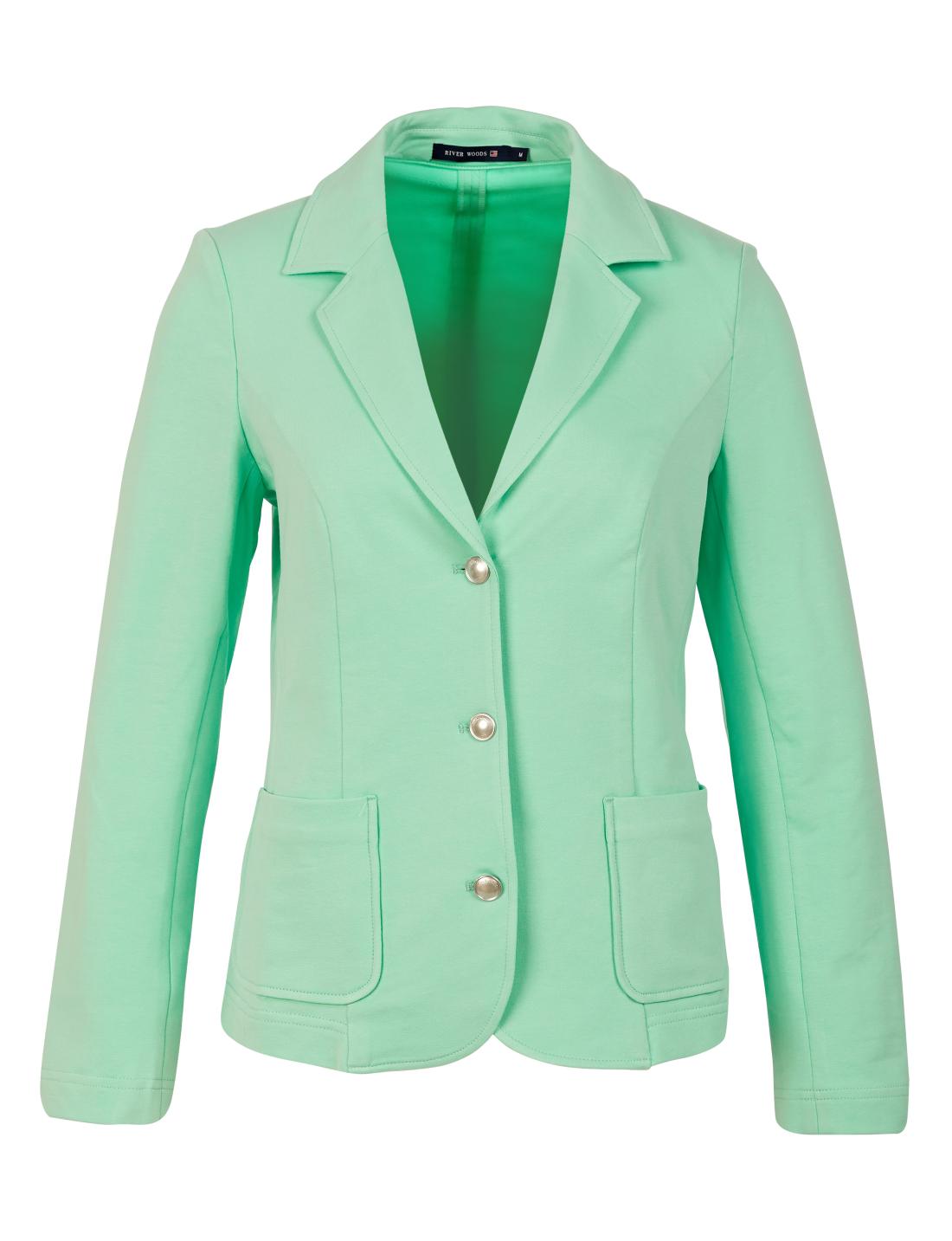 Casual Cotton Blazer In Green - Vert