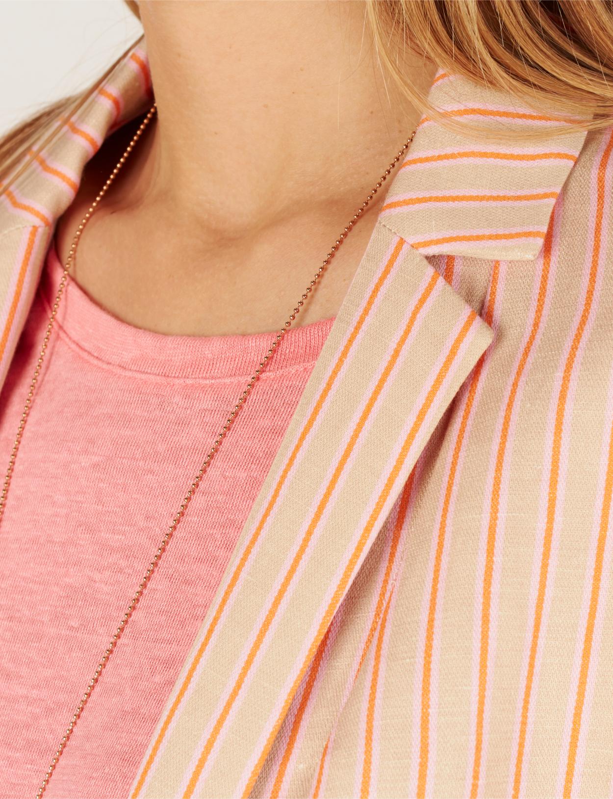 Light Striped Blazer In Brown - W