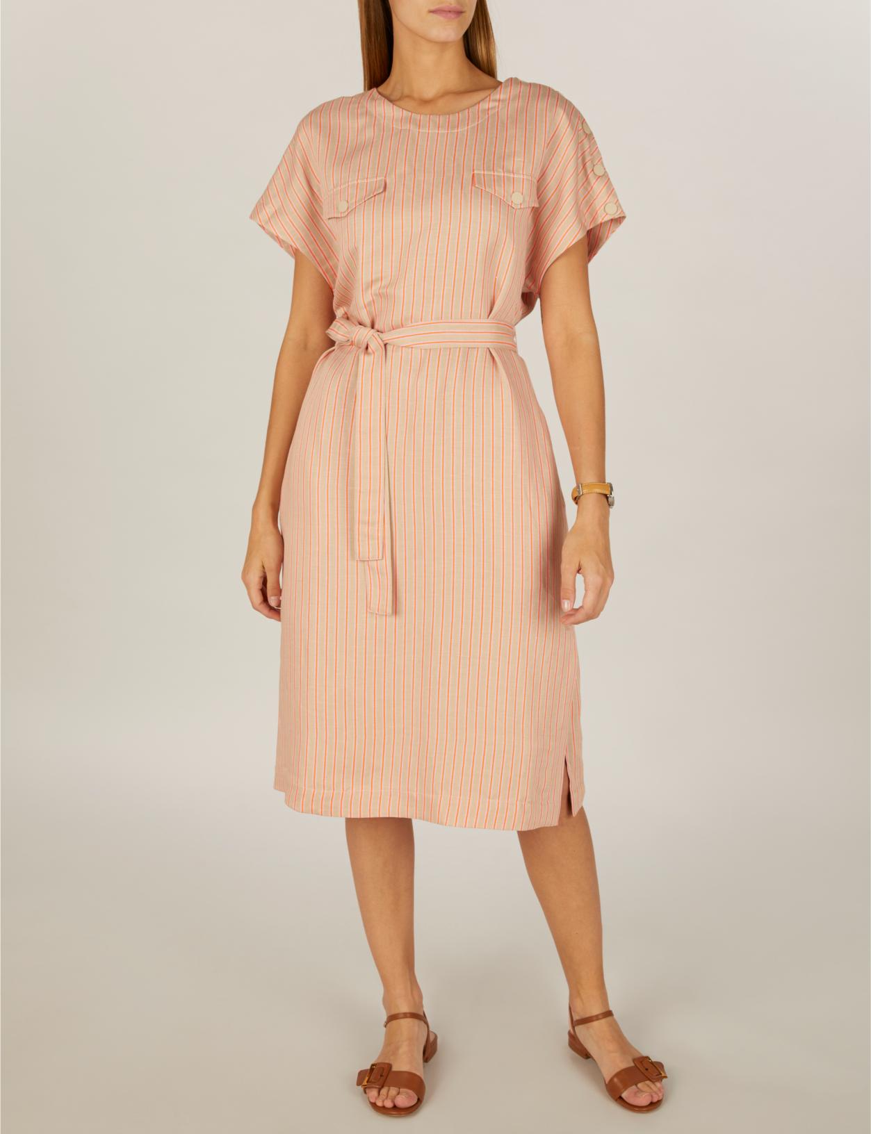 Dress With Shoulder Buttons In Brown - Brown