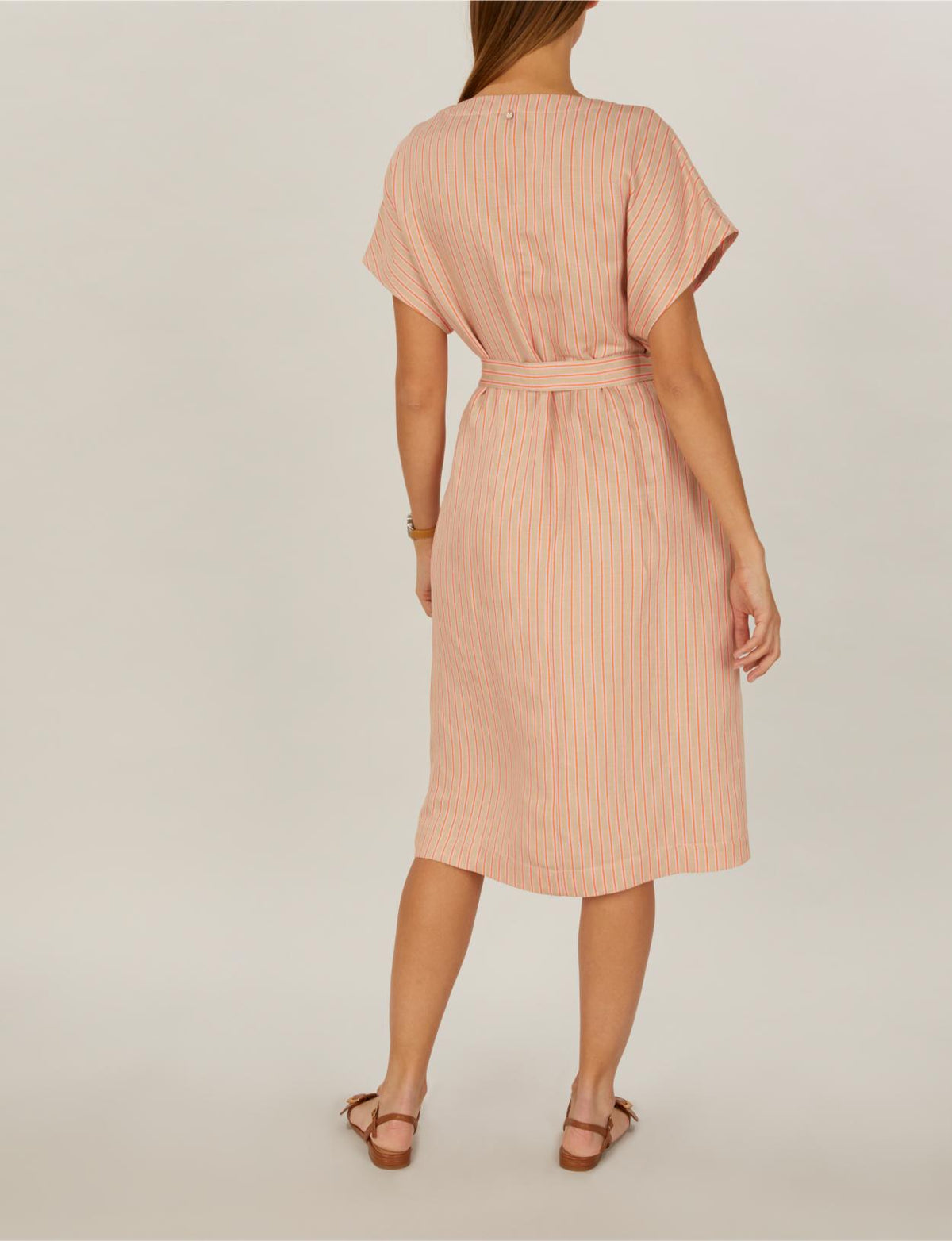 Dress With Shoulder Buttons In Brown - Brown