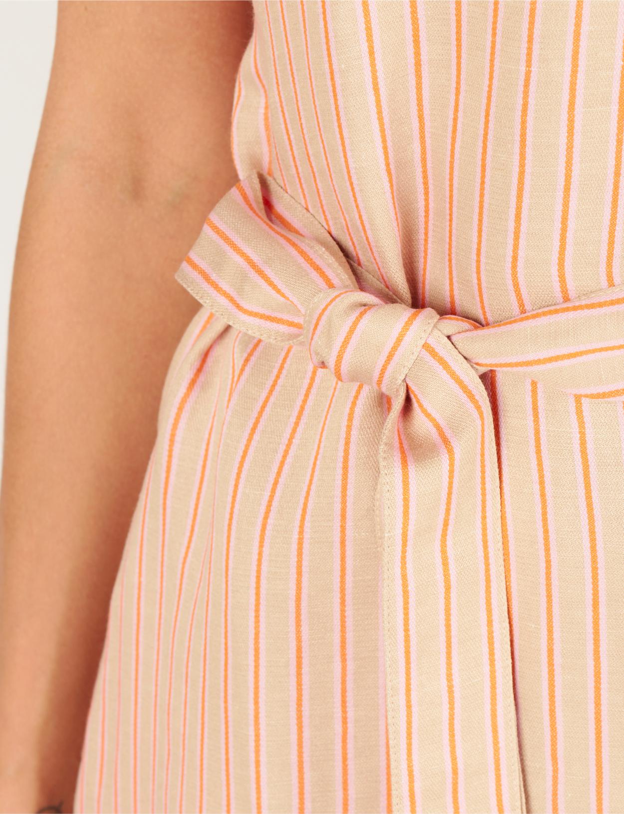 Dress With Shoulder Buttons In Brown - Brown