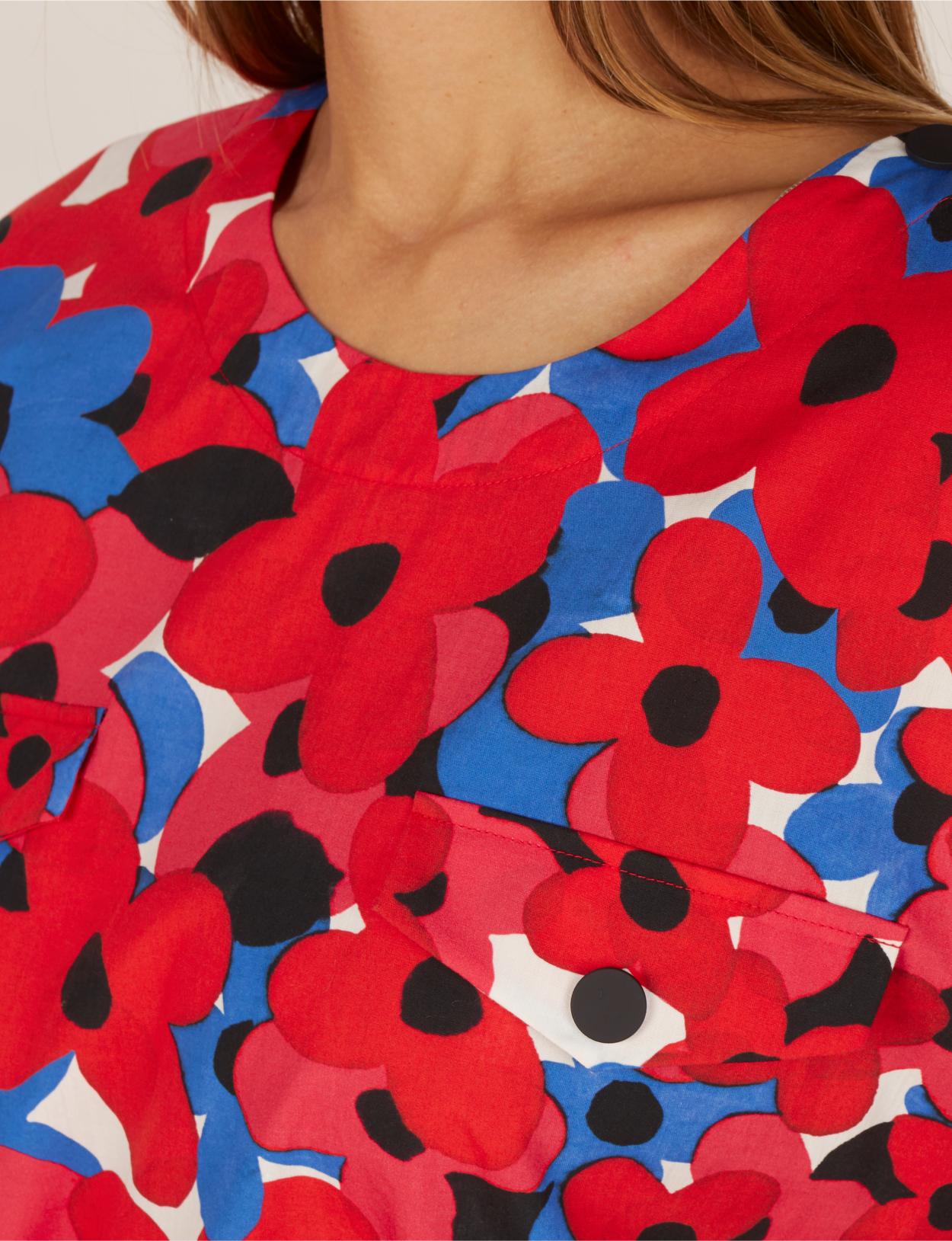 Dress With Shoulder Buttons In Red - Rouge