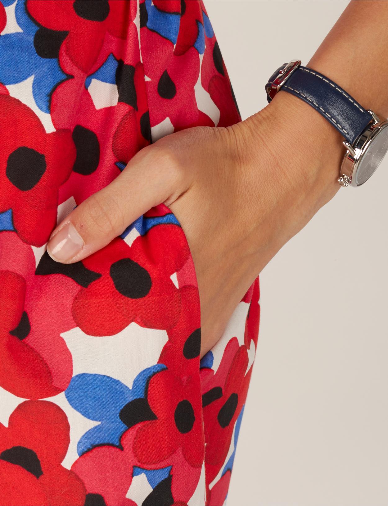 Dress With Shoulder Buttons In Red - Rouge