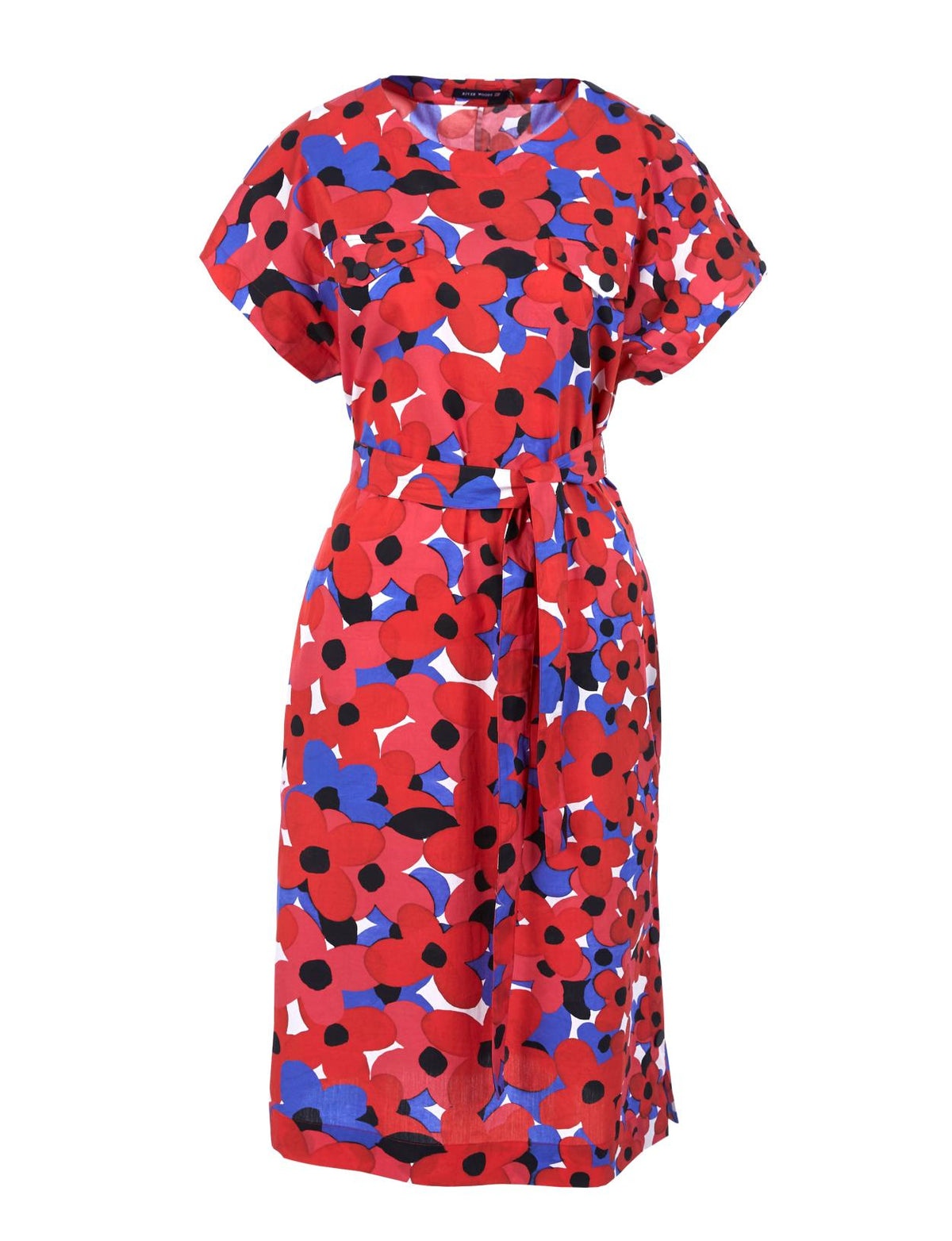 Dress With Shoulder Buttons In Red - Rouge