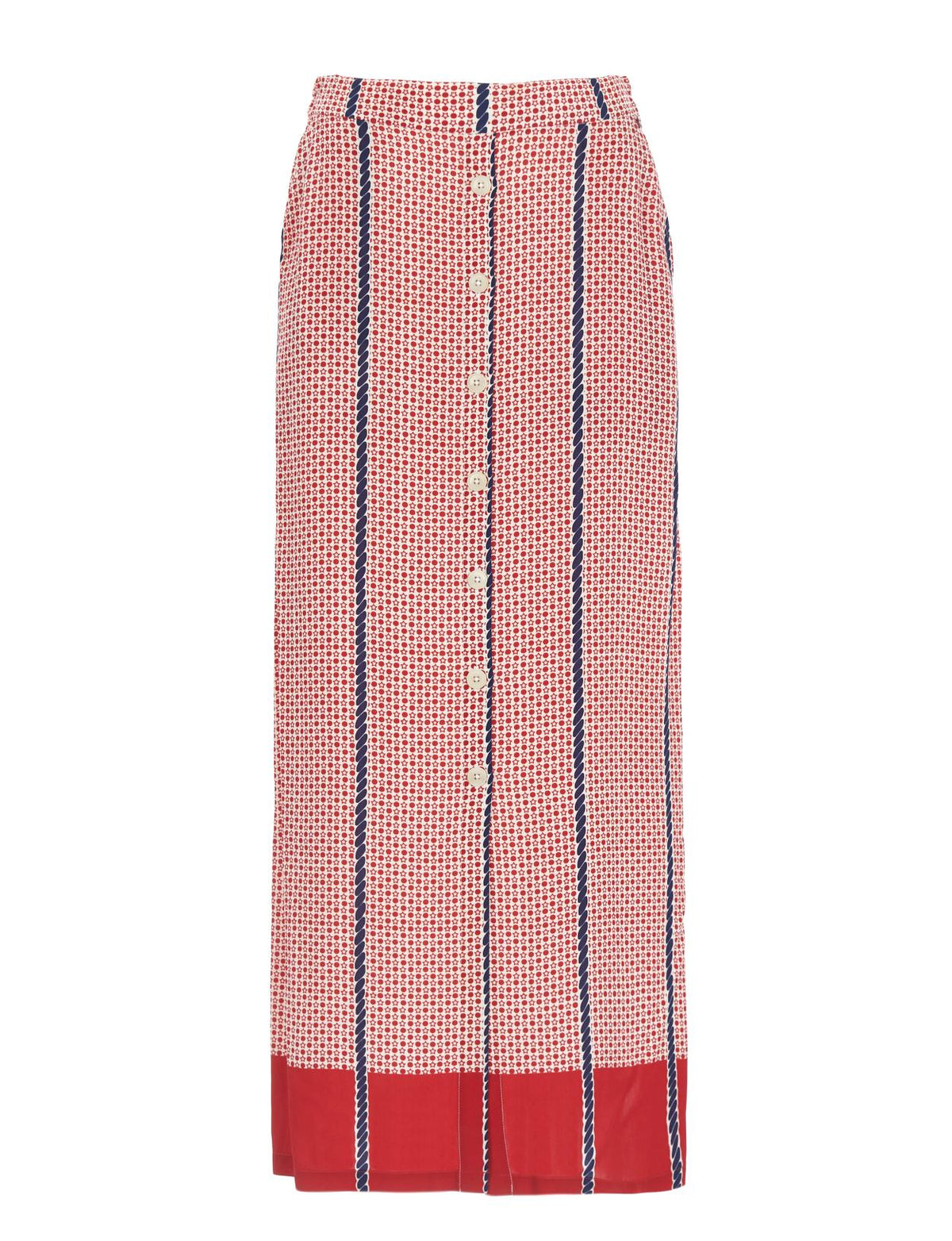 Long Skirt With Side Slits In Red - Rouge