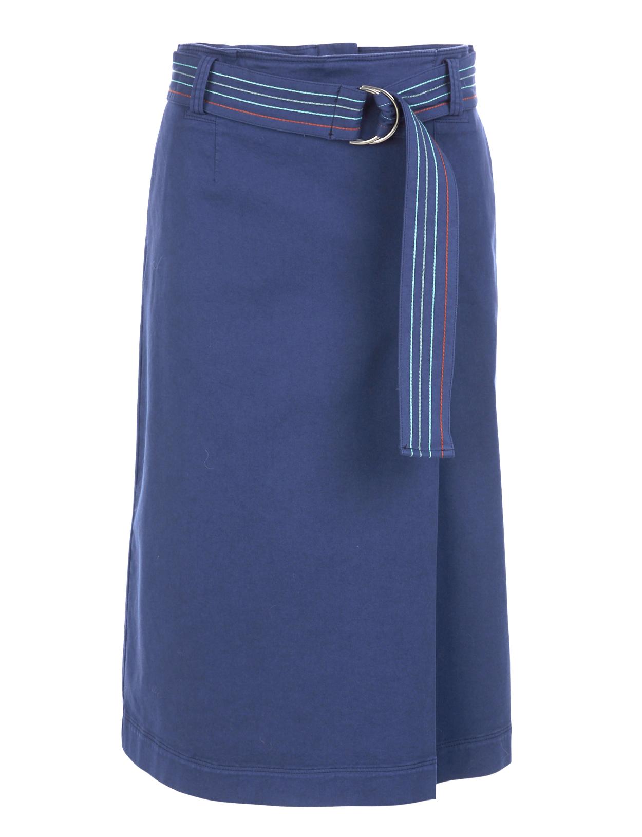 Jupe midi taille haute bleue