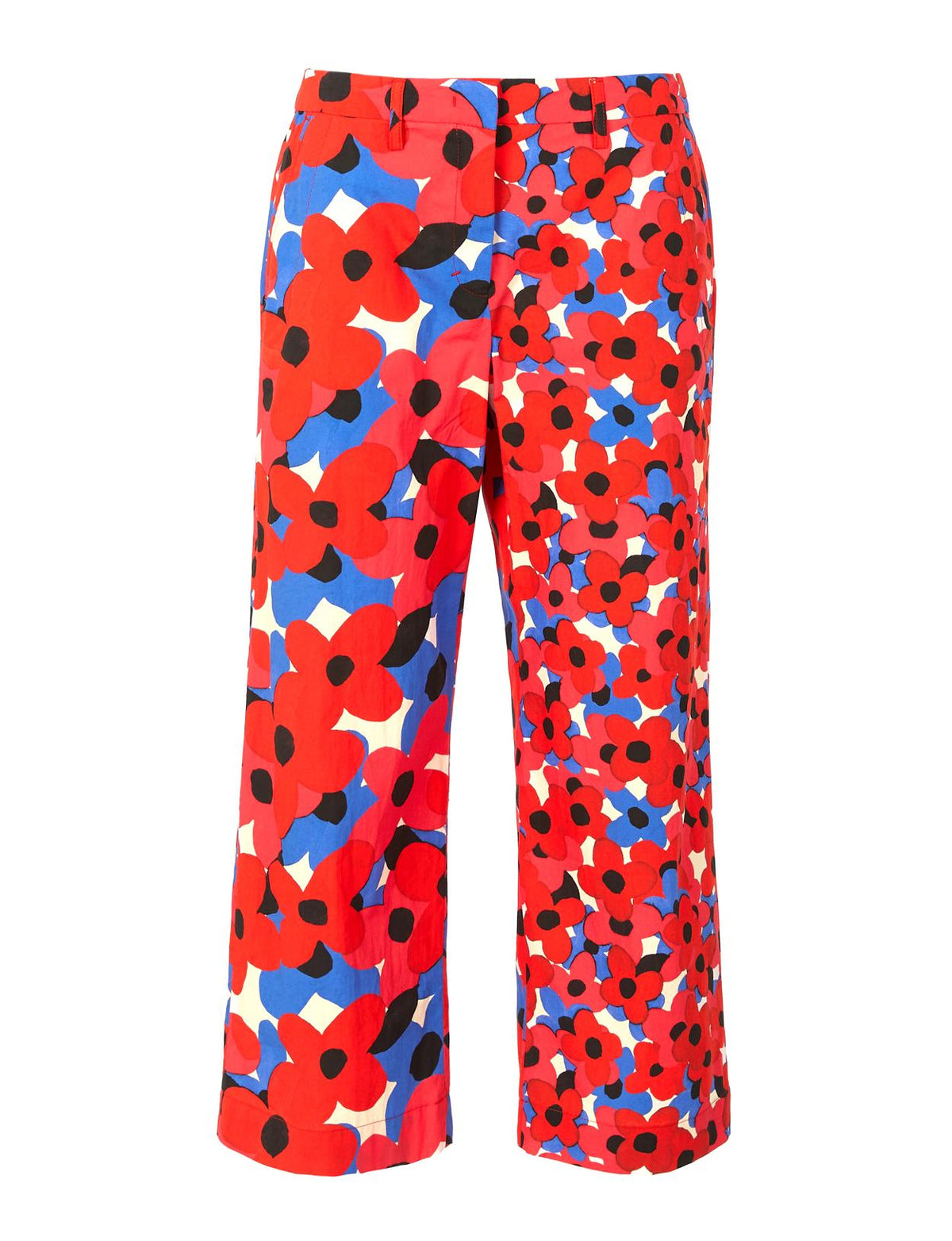 Wide Pants With Back Pocket In Red - Rouge