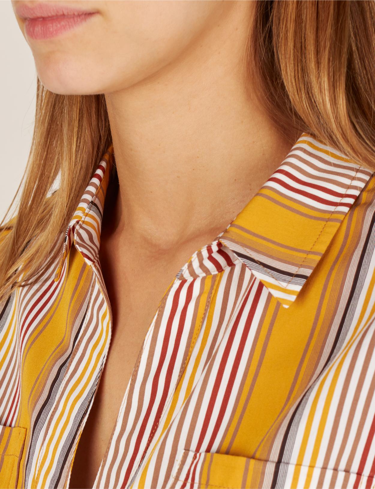 Shirt With Chest Pockets In Yellow - Jaune