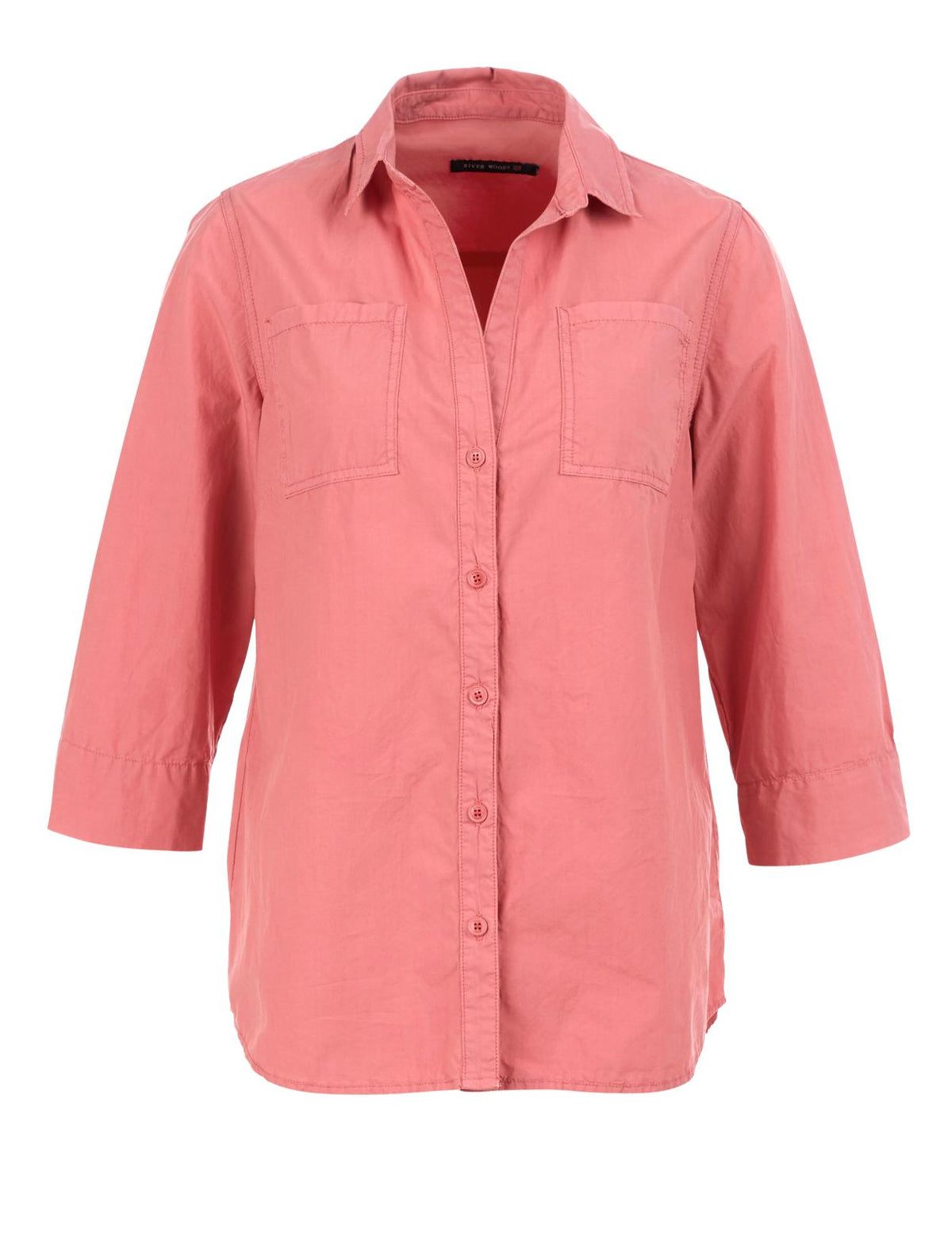 Shirt With Chest Pockets In Pink - Rose