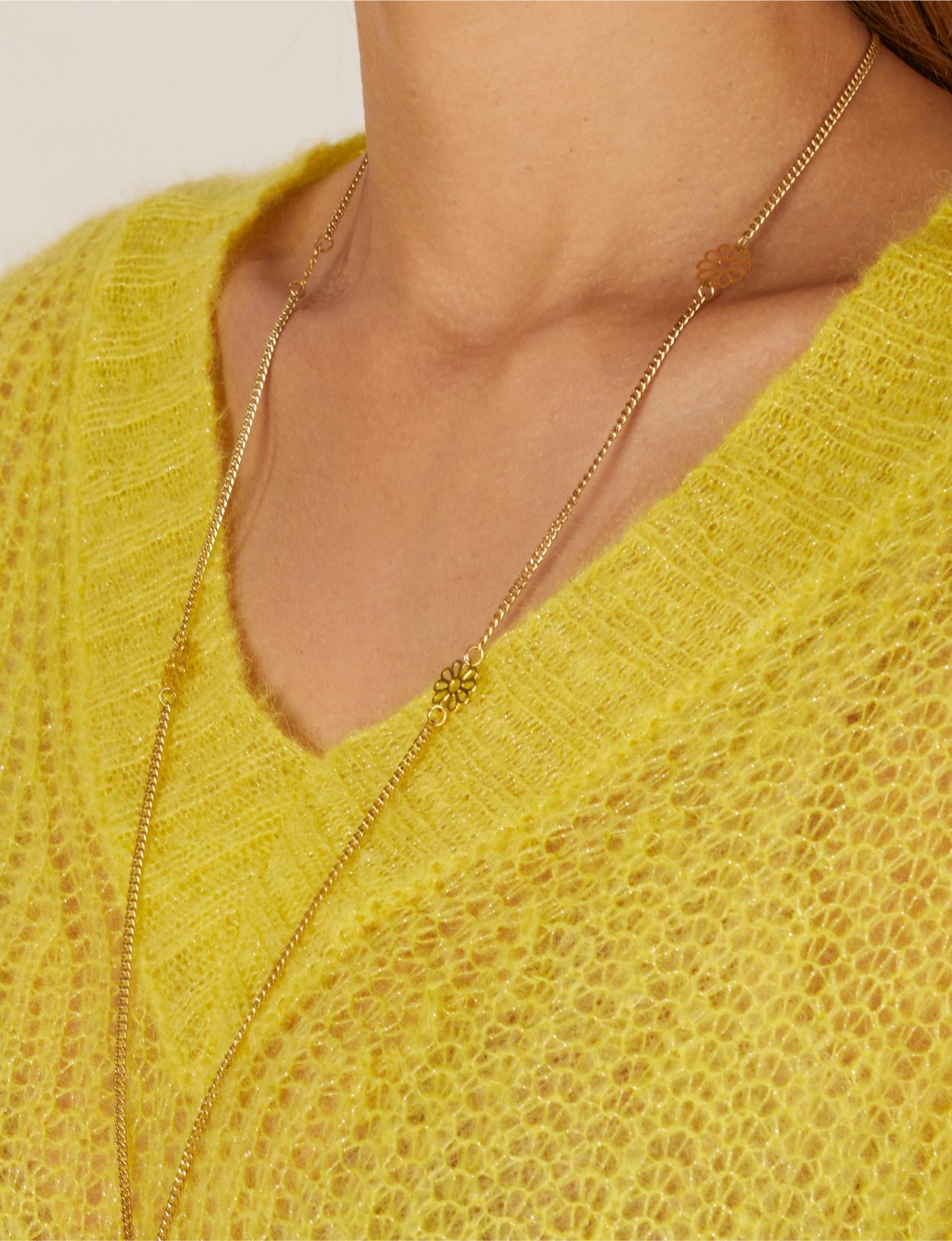 Soft Glitter Pullover In Yellow - Jaune